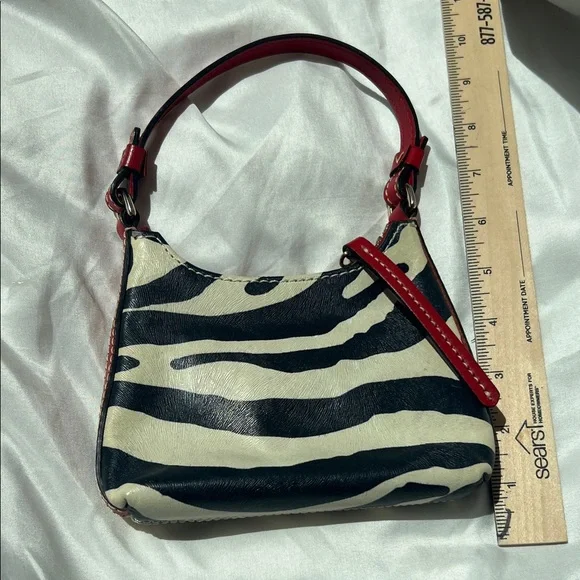 Dooney & Bourke Black and Cream Small Bag with Zebra Print - Picture 5 of 6